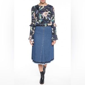 See by Chloe floral ruffle blouse silk/viscose size 34 h